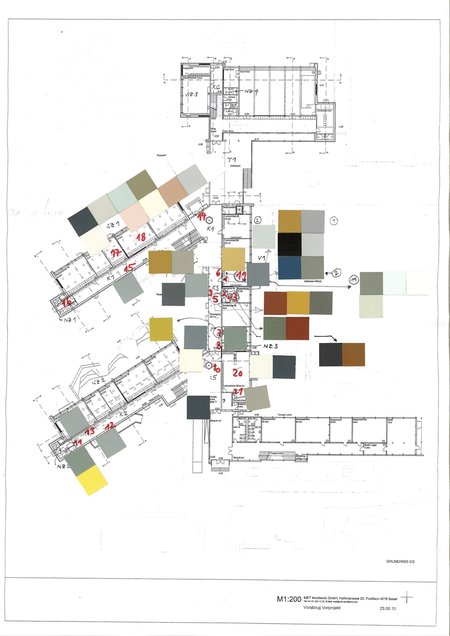 Hebelschulhaus, historische Farbpalette als Gestaltungswerkzeug